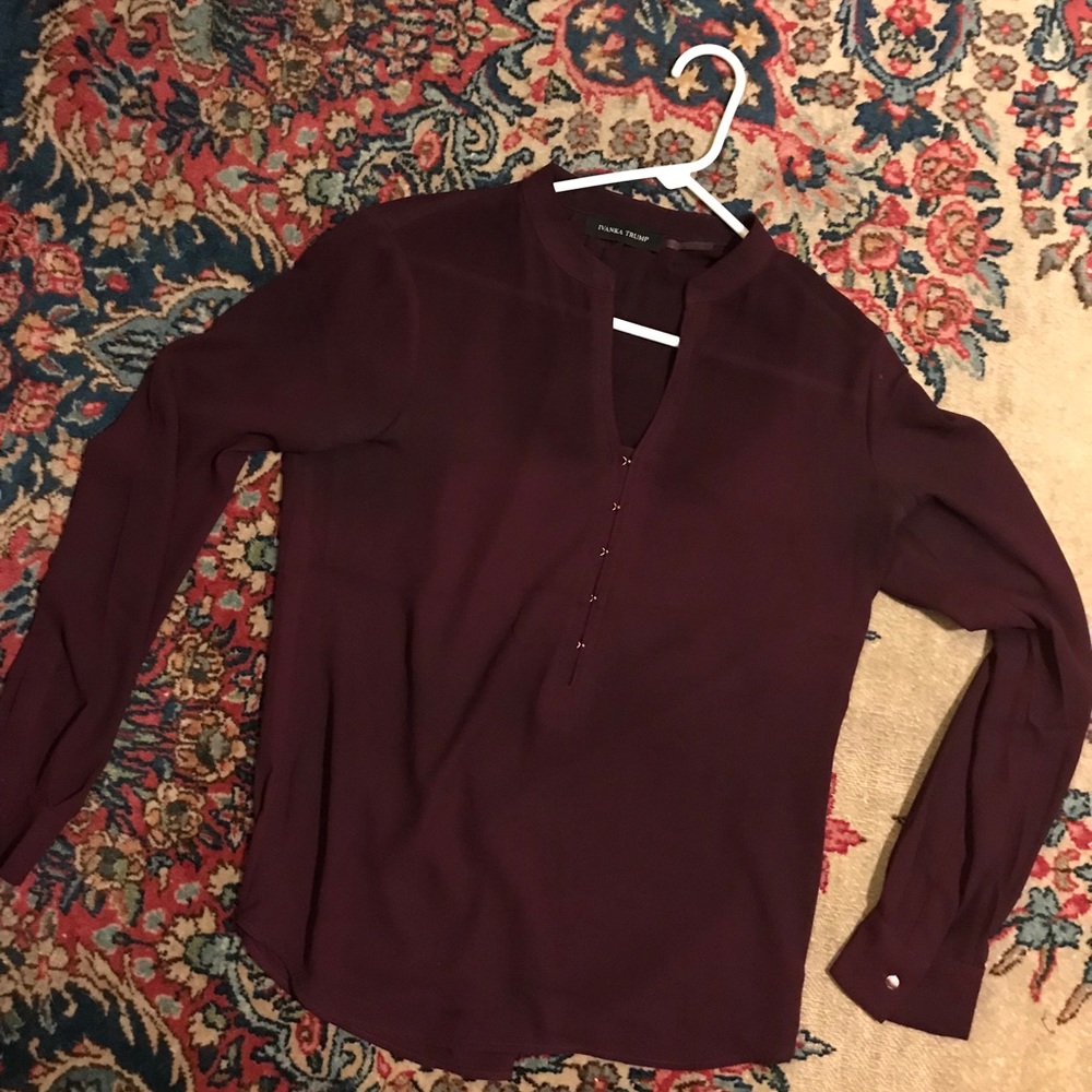 Ivanka trump cranberry work blouse
